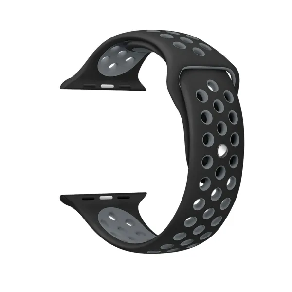 For Apple Watch Series 1 & Series 2 & Nike+ Sport Fashionable Classical Silicone Sport Watchband (Black + Grey) - Image 3