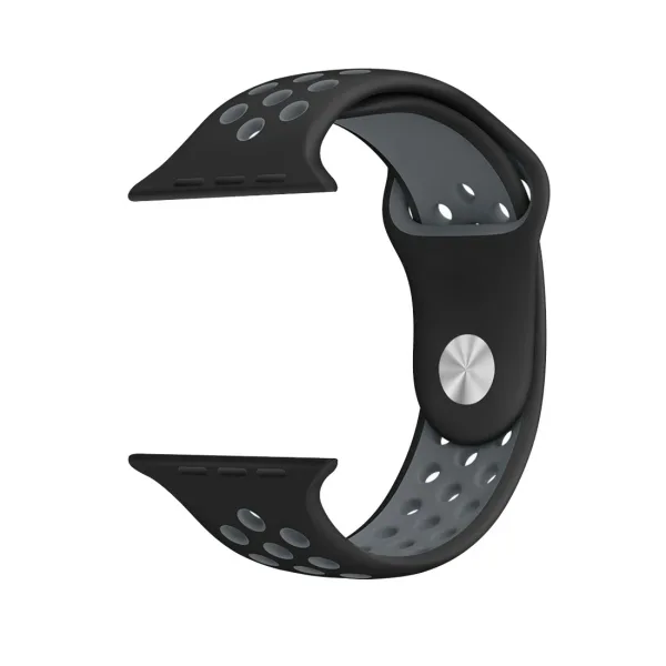 For Apple Watch Series 1 & Series 2 & Nike+ Sport Fashionable Classical Silicone Sport Watchband (Black + Grey) - Image 4