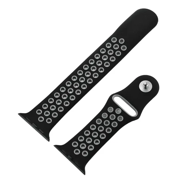 For Apple Watch Series 1 & Series 2 & Nike+ Sport Fashionable Classical Silicone Sport Watchband (Black + Grey) - Image 5