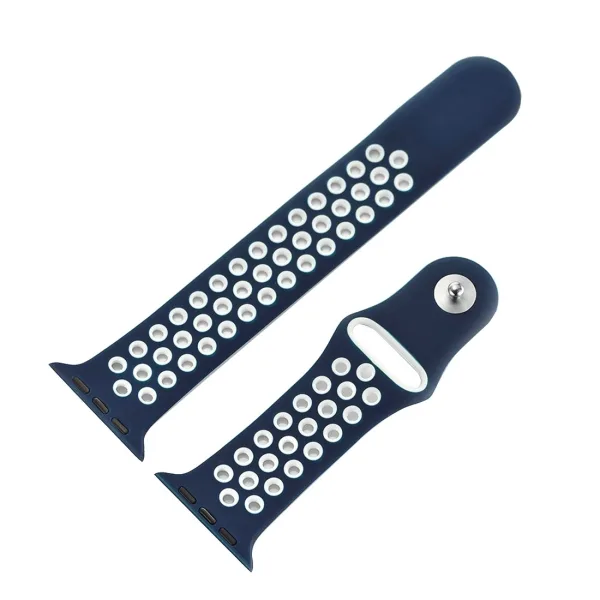 For Apple Watch Series 1 & Series 2 & Nike+ Sport Fashionable Classical Silicone Sport Watchband (Blue + White) - Image 5
