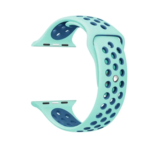 For Apple Watch Series 1 & Series 2 & Nike+ Sport Fashionable Classical Silicone Sport Watchband (Green + Blue) - Image 3