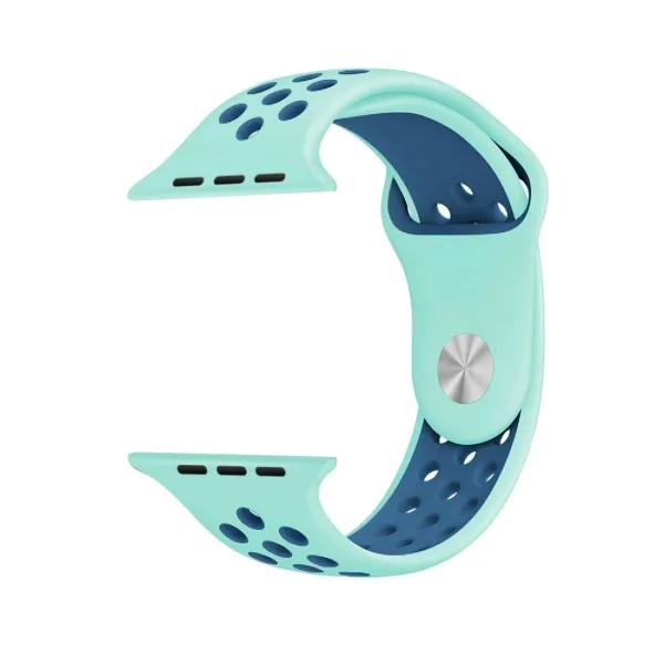 For Apple Watch Series 1 & Series 2 & Nike+ Sport Fashionable Classical Silicone Sport Watchband (Green + Blue) - Image 4