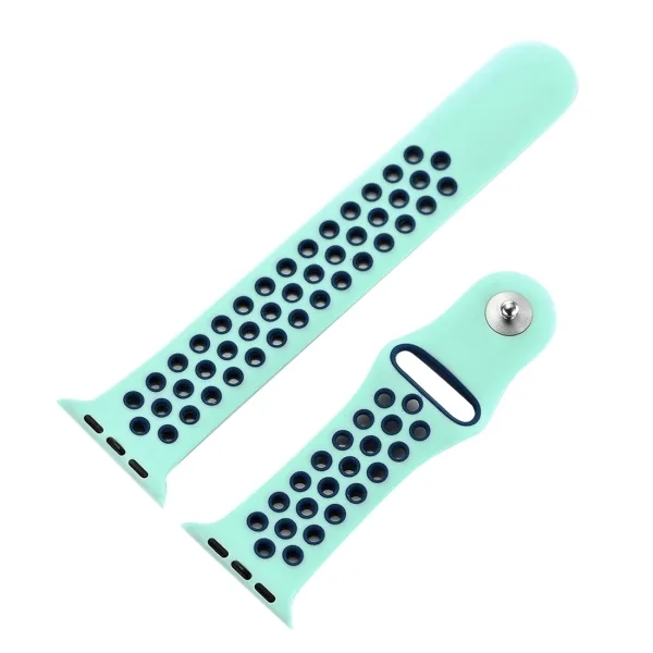 For Apple Watch Series 1 & Series 2 & Nike+ Sport Fashionable Classical Silicone Sport Watchband (Green + Blue) - Image 5