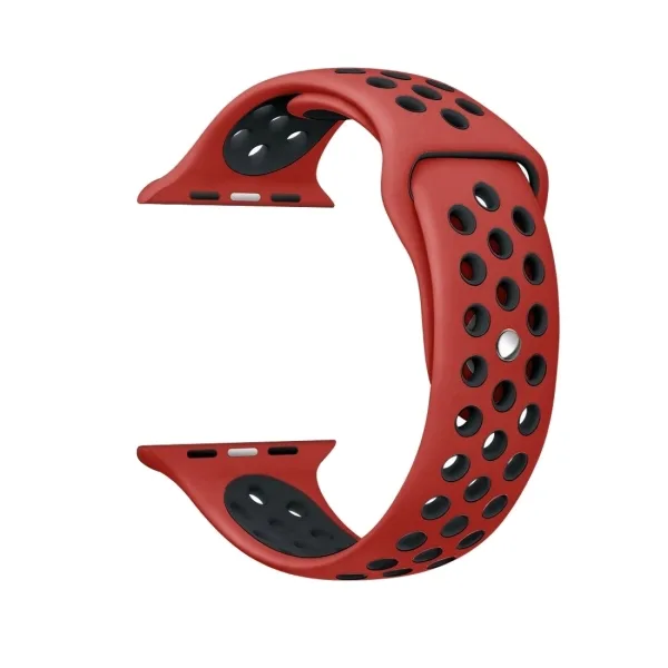 For Apple Watch Series 1 & Series 2 & Nike+ Sport Fashionable Classical Silicone Sport Watchband (Red + Black) - Image 3