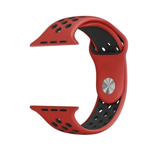 For Apple Watch Series 1 & Series 2 & Nike+ Sport Fashionable Classical Silicone Sport Watchband (Red + Black) - Image 4