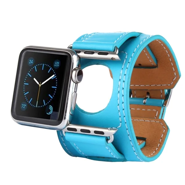 Kakapi Bracelet Style Metal Buckle Cowhide Leather Watchband with Connector for Apple Watch 42mm Series 1 2 3 - Image 5