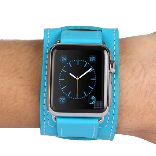 Kakapi Bracelet Style Metal Buckle Cowhide Leather Watchband with Connector for Apple Watch 42mm Series 1 2 3 - Image 6