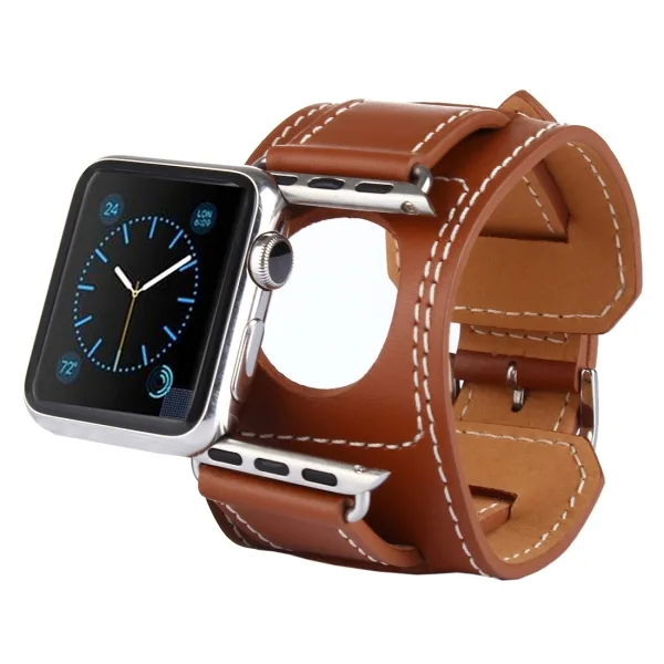 Kakapi Bracelet Style Metal Buckle Cowhide Leather Watchband with Connector for Apple Watch 42mm Series 1 2 3 - Image 8