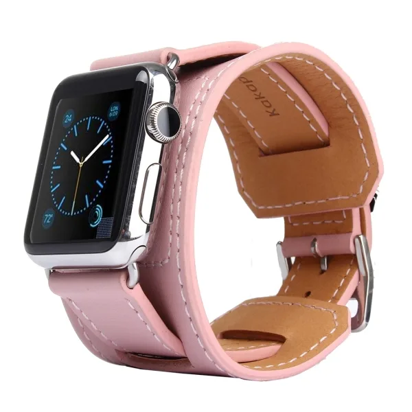 Kakapi Bracelet Style Metal Buckle Cowhide Leather Watchband with Connector for Apple Watch 42mm Series 1 2 3 - Image 10