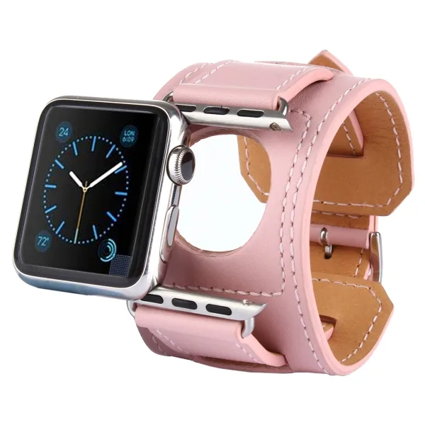Kakapi Bracelet Style Metal Buckle Cowhide Leather Watchband with Connector for Apple Watch 42mm Series 1 2 3 - Image 11