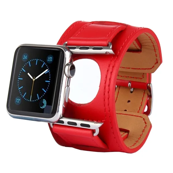 Kakapi Bracelet Style Metal Buckle Cowhide Leather Watchband with Connector for Apple Watch 42mm Series 1 2 3 - Image 14