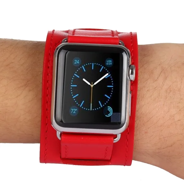 Kakapi Bracelet Style Metal Buckle Cowhide Leather Watchband with Connector for Apple Watch 42mm Series 1 2 3 - Image 15