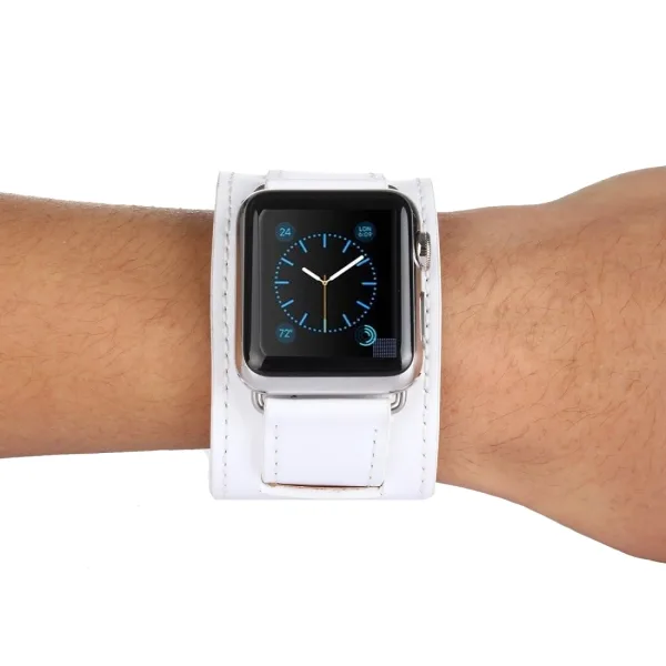 Kakapi Bracelet Style Metal Buckle Cowhide Leather Watchband with Connector for Apple Watch 42mm Series 1 2 3 - Image 18