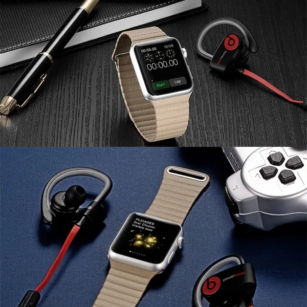 For Apple Watch 1 2 3 Sport Loop Magnetic Closure Clasp PU Leather Watchband Apple Watch Straps (Khaki) - Image 4