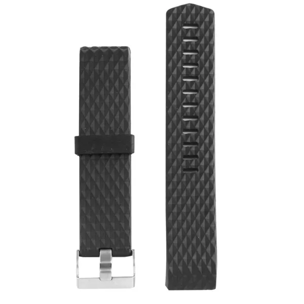 Fitbit Charge 2 Bands Replacement Sport Strap Accessories with Diamond Texture TPU Watchband Full 23cm (Black) - Image 4