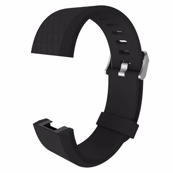 Fitbit Charge 2 Bands Replacement Sport Strap Accessories with Diamond Texture TPU Watchband Full 23cm (Black) - Image 5