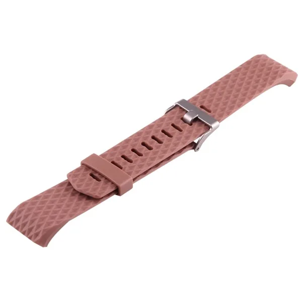 Fitbit Charge 2 Bands Replacement Sport Strap Accessories with Diamond Texture TPU Watchband (Coffee) - Image 3