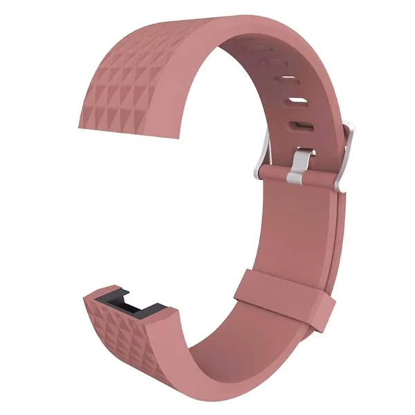 Fitbit Charge 2 Bands Replacement Sport Strap Accessories with Diamond Texture TPU Watchband (Coffee) - Image 5