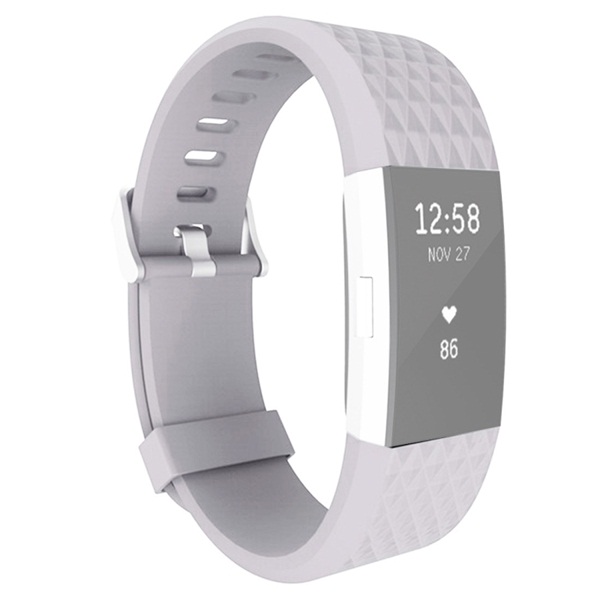 I de fleste tilfælde Overveje Centrum Fitbit Charge 2 Bands Replacement Sport Strap Accessories with Diamond  Texture TPU Watchband (Grey) - WATCHBANDSMALL