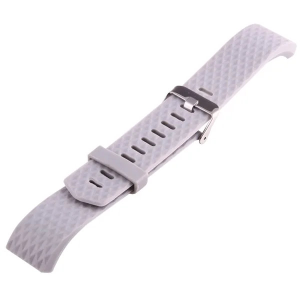 Fitbit Charge 2 Bands Replacement Sport Strap Accessories with Diamond Texture TPU Watchband (Grey) - Image 4