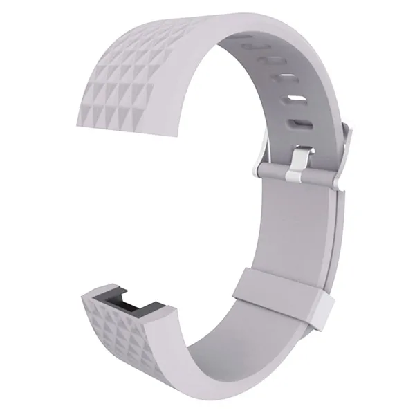 Fitbit Charge 2 Bands Replacement Sport Strap Accessories with Diamond Texture TPU Watchband (Grey) - Image 6