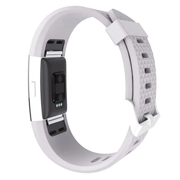 Fitbit Charge 2 Bands Replacement Sport Strap Accessories with Diamond Texture TPU Watchband (Grey) - Image 2