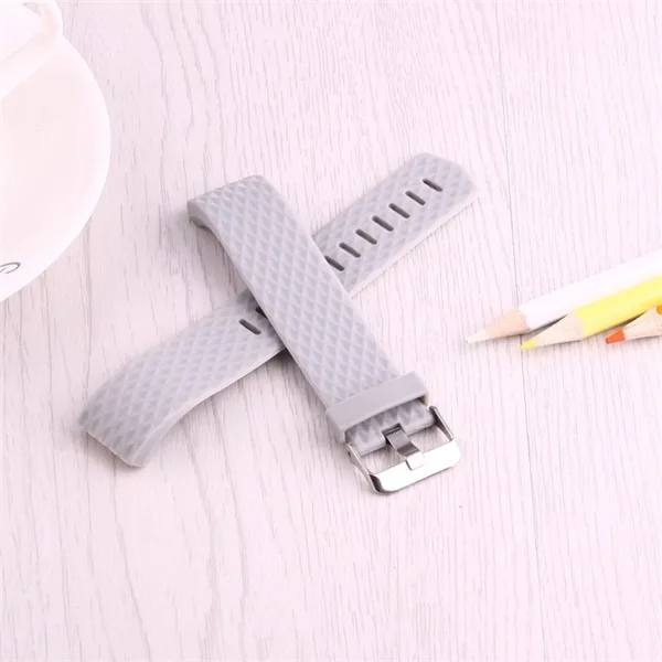 Fitbit Charge 2 Bands Replacement Sport Strap Accessories with Diamond Texture TPU Watchband (Grey) - Image 7