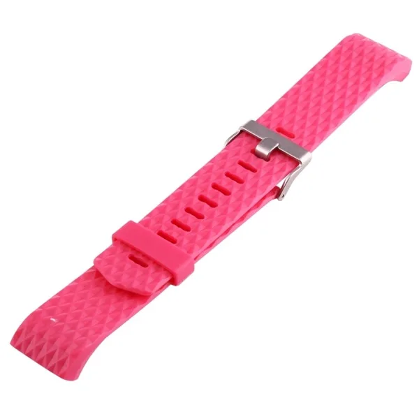 Fitbit Charge 2 Bands Replacement Sport Strap Accessories with Diamond Texture TPU Watchband (Magenta) - Image 4