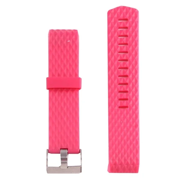 Fitbit Charge 2 Bands Replacement Sport Strap Accessories with Diamond Texture TPU Watchband (Magenta) - Image 5