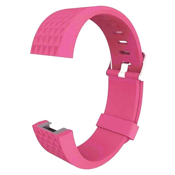Fitbit Charge 2 Bands Replacement Sport Strap Accessories with Diamond Texture TPU Watchband (Magenta) - Image 6