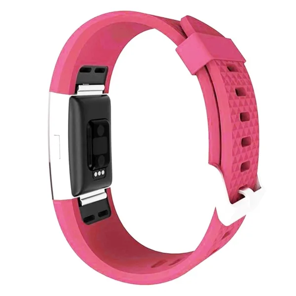 Fitbit Charge 2 Bands Replacement Sport Strap Accessories with Diamond Texture TPU Watchband (Magenta) - Image 2