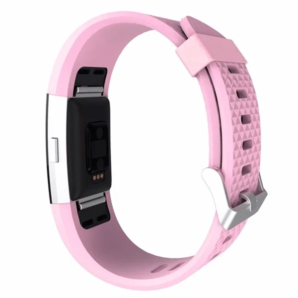 Fitbit Charge 2 Bands Replacement Sport Strap Accessories with Diamond Texture TPU Watchband (Pink) - Image 2
