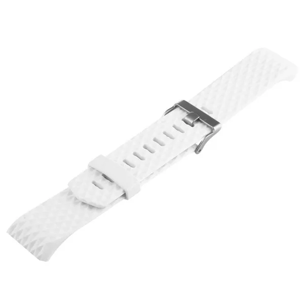 Fitbit Charge 2 Bands Replacement Sport Strap Accessories with Diamond Texture TPU Watchband (White) - Image 3