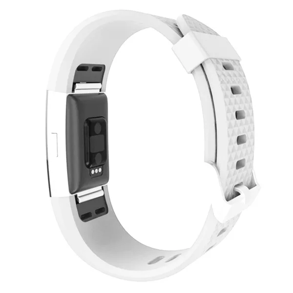 Fitbit Charge 2 Bands Replacement Sport Strap Accessories with Diamond Texture TPU Watchband (White) - Image 6