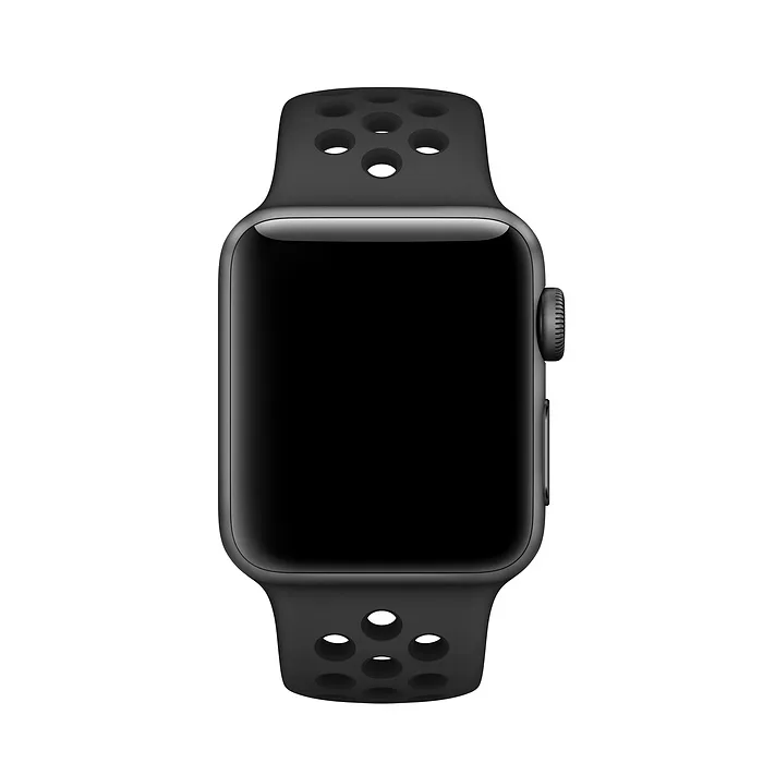 Apple Watch Band Perforated Sport Wristband Fluoroelastomer Strap - Anthracite/Black - Image 3