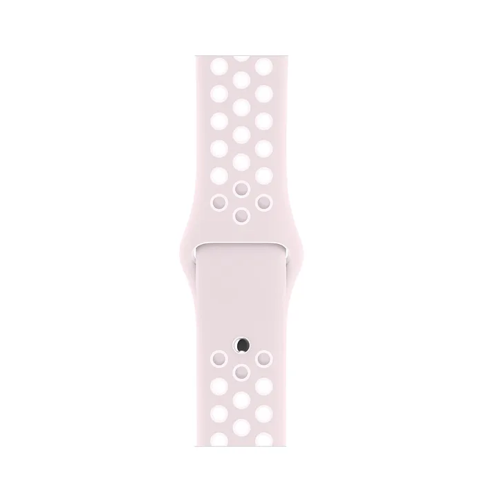 Apple Watch Band Perforated Sport Wristband Fluoroelastomer Strap - Barely Rose/Pearl Pink - Image 3