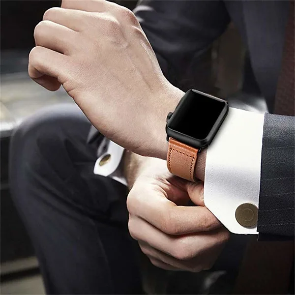 iWatch Band pour Apple Series Montre 4/3/2/1 Apple Sport Band Bracelet Véritable bracelet en cuir
