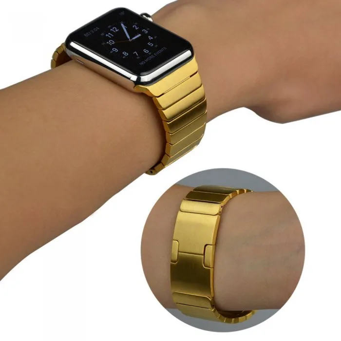 Apple Watch Link náramek kapela Luxury nerezové oceli Popruhy pro iWatch Series 5 - Zlato - Obraz 2