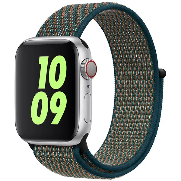 קנו את Apple Watch Sport Loop Band (40מ"מ / 44 מ"מ, היפר ארגמן / נפטון גרין)
