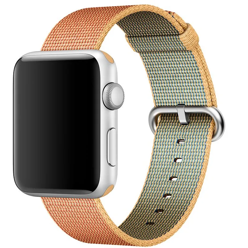 Apple Watch Woven Nylon Band (38mm/42mm, Gold/Red)
