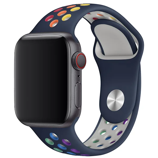 Pride Edition Apple Watch Nike Sport Band مثقب سيليكون حزام ألوان جديدة - صورة 4