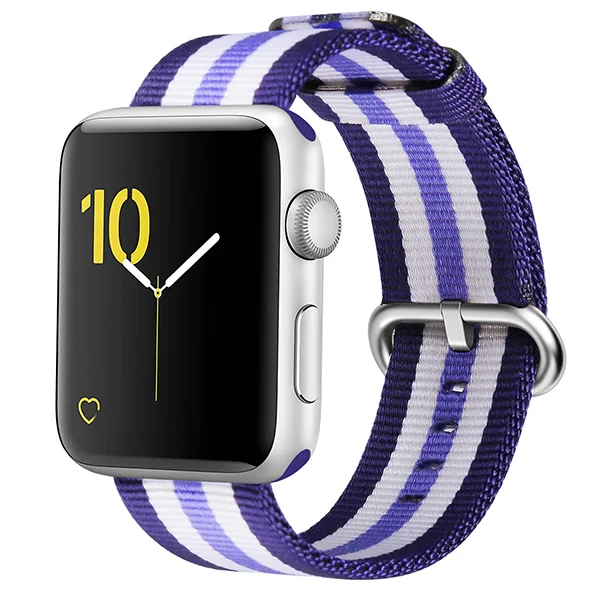 Apple Watch Woven Nylon Band (38mm/42mm, Purple/White)