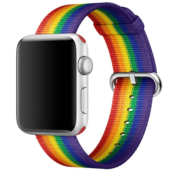 Pride Edition Apple Watch geweven nylon band (38mm / 42 mm, Regenboog)