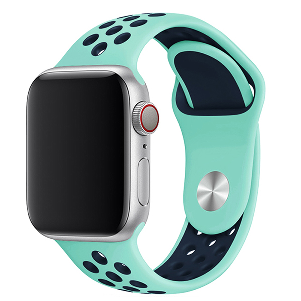 Midnight Apple Band Silicone Sport Perforated Blue) (40mm/44mm, Strap Turquoise/ WATCHBANDSMALL - Watch