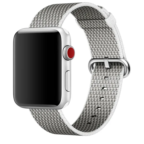 Apple Watch Woven Nylon Band (38mm/42mm, White Check)