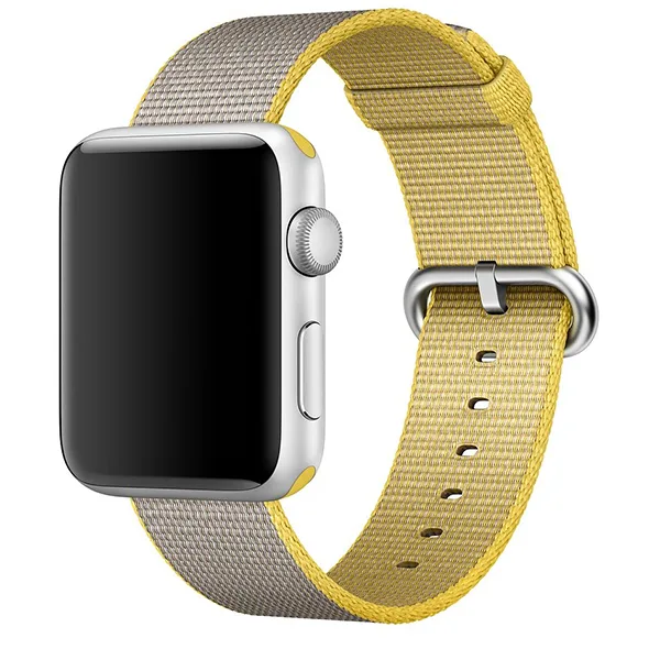 Apple Watch Woven Nylon Band (38mm/42mm, Yellow/Light Gray)