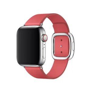 Apple Watch-Armband, 41 mm, Lederarmband mit moderner Schnalle in Pfingstrosenrosa