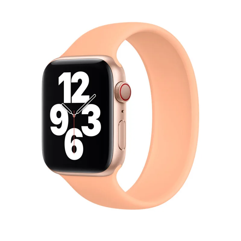 Apple Watch 41mm Cantaloupe Solo Loop Band 45mm Cantaloupe Stretchable Liquid Silicone Strap