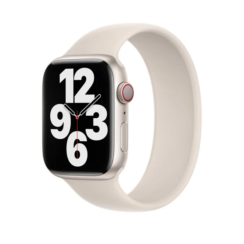 Apple Watch 41mm Starlight Solo Loop Band 45mm Starlight Stretchable Liquid Silicone Strap