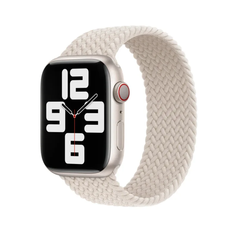 Apple Watch 41mm Starlight Braided Solo Loop Band 45mm Starlight Stretchable Braided Solo Loop Strap